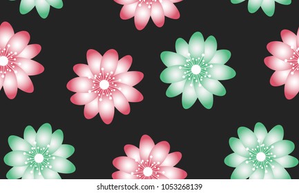 Seamless Flower Pattern. Beautiful Spring Background in Vintage Style. Vector Snowdrops or Daisies. Seamless Flowers for Tile, Textile, Fabric, Wallpaper, Card, Invitation, Paper, Wrapping, Textile.