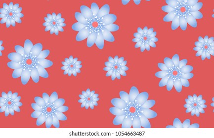Seamless Flower Pattern. Beautiful Spring Background in Vintage Style. Vector Snowdrops or Daisies. Seamless Flowers for Tile, Textile, Fabric, Wallpaper, Card, Invitation, Paper, Wrapping, Textile.