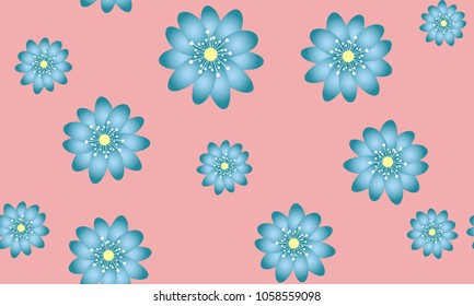 Seamless Flower Pattern. Beautiful Spring Background in Pastel Color Design. Vector Snowdrops or Daisies. Seamless Flowers for Tile, Textile, Fabric, Wallpaper, Invitation, Paper, Wrapping, Textile.