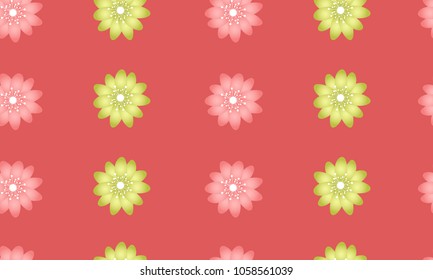 Seamless Flower Pattern. Beautiful Spring Background in Vintage Style. Vector Snowdrops or Daisies. Seamless Flowers for Tile, Textile, Fabric, Wallpaper, Card, Invitation, Paper, Wrapping, Textile.