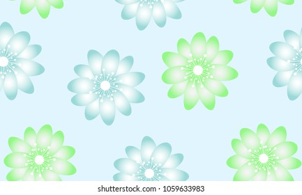 Seamless Flower Pattern. Beautiful Spring Background in Pastel Color Design. Vector Snowdrops or Daisies. Seamless Flowers for Tile, Textile, Fabric, Wallpaper, Invitation, Paper, Wrapping, Textile.