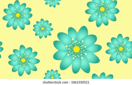 Seamless Flower Pattern. Beautiful Spring Background in Hipster Style. Vector Snowdrops or Daisies. Seamless Flowers for Tile, Textile, Fabric, Wallpaper, Card, Invitation, Paper, Wrapping, Textile.