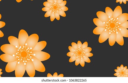 Seamless Flower Pattern. Beautiful Spring Background in Vintage Style. Vector Snowdrops or Daisies. Seamless Flowers for Tile, Textile, Fabric, Wallpaper, Card, Invitation, Paper, Wrapping, Textile.