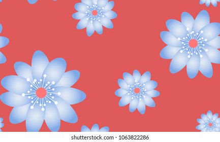 Seamless Flower Pattern. Beautiful Spring Background in Vintage Style. Vector Snowdrops or Daisies. Seamless Flowers for Tile, Textile, Fabric, Wallpaper, Card, Invitation, Paper, Wrapping, Textile.