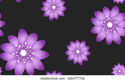 Seamless Flower Pattern. Beautiful Spring Background in Vintage Style. Vector Snowdrops or Daisies. Seamless Flowers for Tile, Textile, Fabric, Wallpaper, Card, Invitation, Paper, Wrapping, Textile.