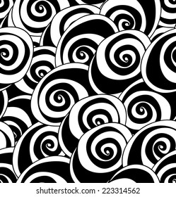 Seamless flower pattern with black and white roses. Abstract flowers background. Vector illustration.