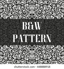 Seamless flower pattern in black and white style. Vector illustration. Decorative flowers and design elements for textile, book covers, manufacturing, invitations, greeting cards, print, gift wrap.