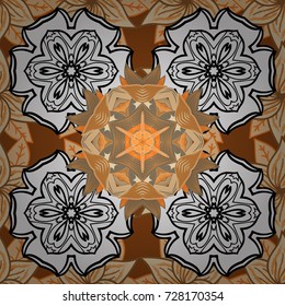 Seamless flower pattern can be used for wallpaper, website background, wrapping paper, invitation, flyer, banner or website. Hand drawn Vector illustration. Of bright elements.