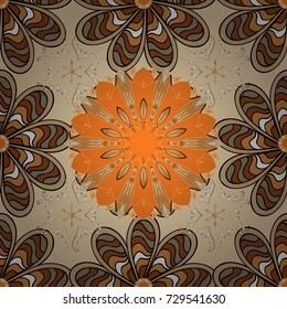 Seamless flower pattern can be used for wallpaper, website background, wrapping paper, invitation, flyer, banner. Hand drawn Vector illustration. Of doodle elements.