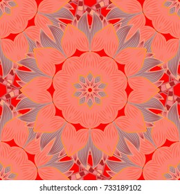 Seamless flower pattern can be used for wallpaper, website background, wrapping paper, invitation, flyer, banner or website. Hand drawn Vector illustration. Of doodle elements.