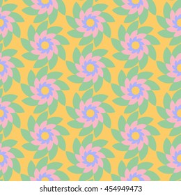 Seamless flower pattern. Colorful illustration, vector. Floral decoration. Stylish pattern. Can be used in textiles, as a wrapping paper. Modern creative floral ornament. Abstract seamless pattern.