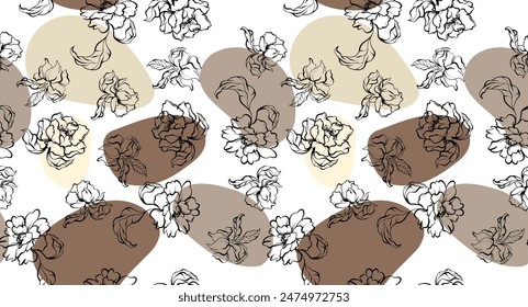 Patrón de flores sin costura. Patrón floral creativo. Patrón de impresión textil