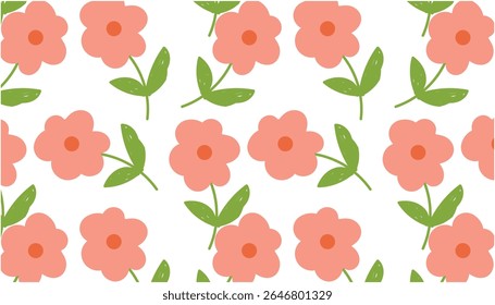 Seamless Flower Pattern, Cute Floral Background for Fabric  Prints.
