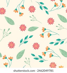 Vector de diseño de patrón de flores sin costura. Estampado floral para tela.