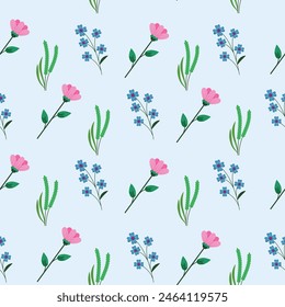 Seamless flower pattern design vector. Floral print for fabric.