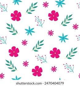 Seamless flower pattern design vector. Floral print for fabric