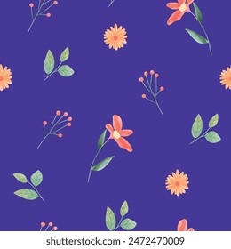 Seamless flower pattern design vector. Floral print for fabric.
