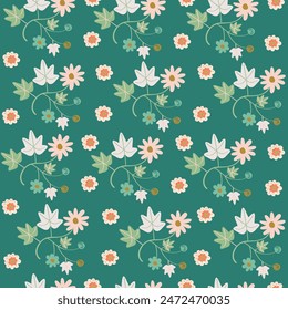 Seamless flower pattern design vector. Floral print for fabric.