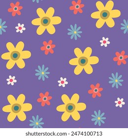 Seamless flower pattern design vector. Floral print for fabric.