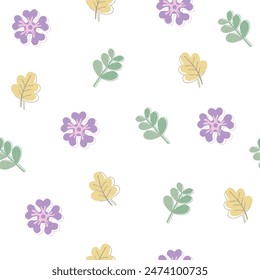 Seamless flower pattern design vector. Floral print for fabric.