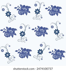 Seamless flower pattern design vector. Floral print for fabric.