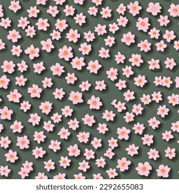 Nahtlose Blumenmuster, Tapete, Vektorgrafik, 3D