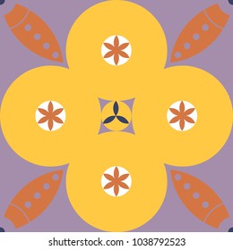 Seamless flower pattern in doodle style