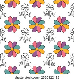"Seamless flower pattern with elegant, repeating floral designs. Perfect for textiles, wallpapers, packaging, and digital projects, adding a natural, delicate, and versatile touch to any creative work