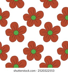 "Padrão de flores sem emenda com elegantes desenhos florais repetitivos. Perfeito para têxteis, papéis de parede, embalagens e projetos digitais, adicionando um toque natural, delicado e versátil a qualquer trabalho criativo
