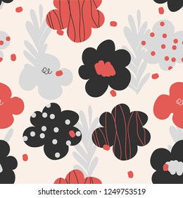 Seamless flower pattern. Fashionable template for design. 
