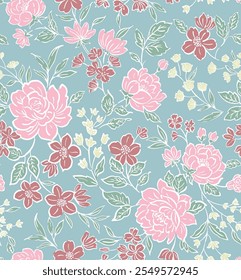 Seamless flower pattern Floral pattern vector flower rose flower repeat boho floral print