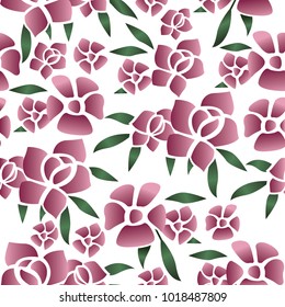 Seamless Flower Pattern With Gradient Color