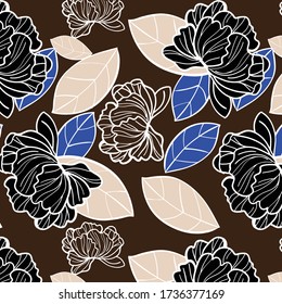 Seamless flower pattern. Flower illustration design pattern.
