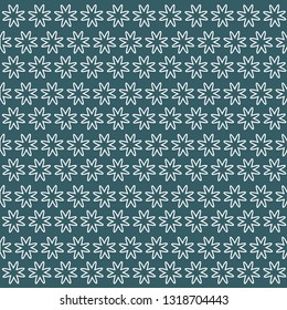 Seamless Flower Pattern Isolated On Blue Background