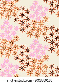 Seamless flower pattern isolated on background. Vector illustration