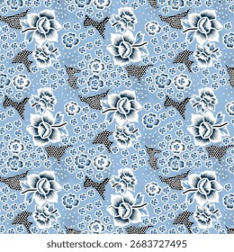 Padrão de flor sem costura. Padrão floral linear. Padrão de impressão de têxteis