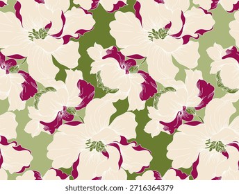 Patrón de flores sin fisuras. Patrón floral de línea. Patrón de impresión textil