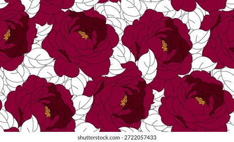 Nahtloses Blumenmuster. Linie Blumenmuster. Textildruckmuster
