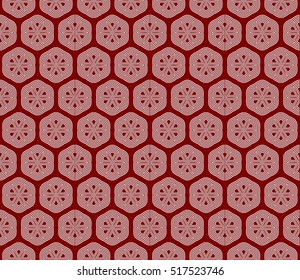 seamless flower pattern. modern geometry. abstract vector illustration. silver on red. for design invitation, background, wallpaper