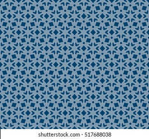 seamless flower pattern. modern geometry. abstract vector illustration. silver on blue. for design invitation, background, wallpaper