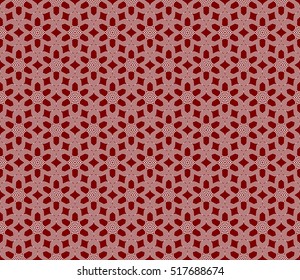 seamless flower pattern. modern geometry. abstract vector illustration. silver on red. for design invitation, background, wallpaper