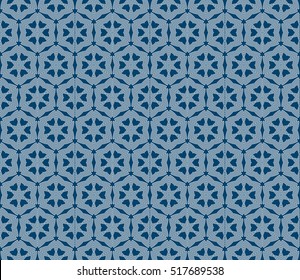seamless flower pattern. modern geometry. abstract vector illustration. silver on blue. for design invitation, background, wallpaper