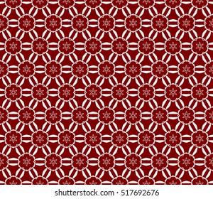 seamless flower pattern. modern geometry. abstract vector illustration. silver on red. for design invitation, background, wallpaper