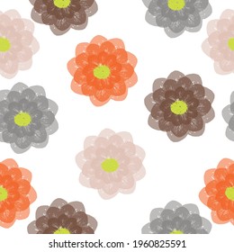 Seamless flower pattern.  Modern swatch. Nature background for textile, print and any your design. Liberty style millefleurs.