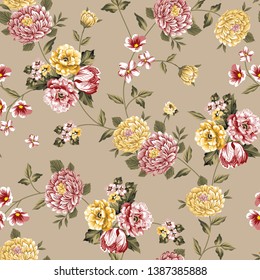 seamless flower pattern on background 