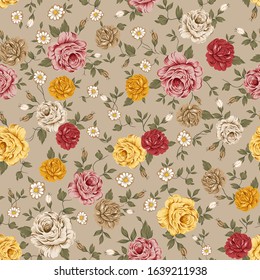 seamless flower pattern on background