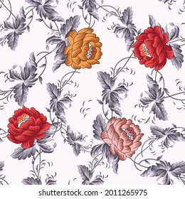 seamless flower pattern on background