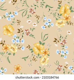 Seamless Flower Pattern On Background