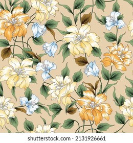 seamless flower pattern on background