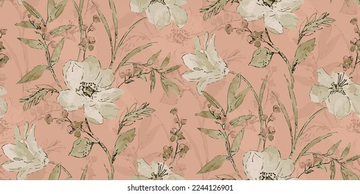 seamless flower pattern on background